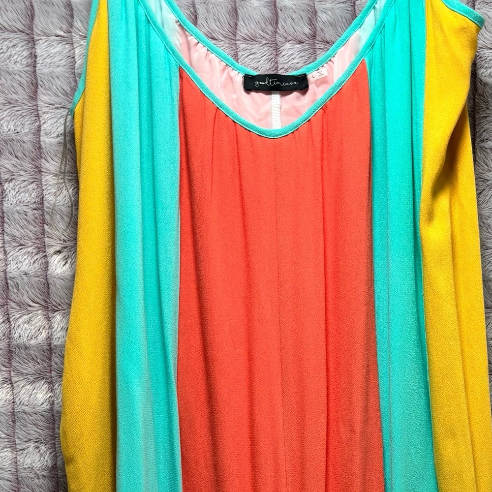 Colorful Spaghetti Strap Jumpsuit - Picture 4 of 4